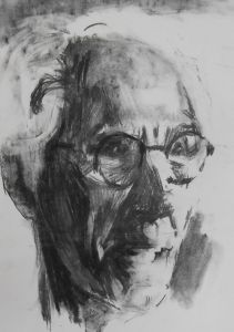 Peter Geerts - 2015 Portret van een man | Portrait from a man |  houtskool/charcoal/paper
Private collection